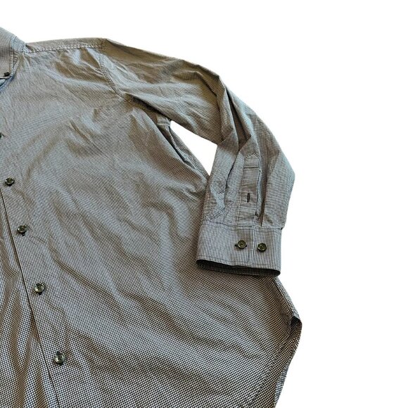 Theory Purple Check Button-Down Dress Shirt Classic 100% Cotton Size Large Men's - Picture 3 of 10